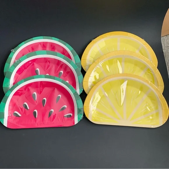 Tropical Disposable Tableware Pineapple Watermelon & Lemon Party Theme Lot NWT - Picture 13 of 14